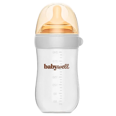 Бутылочка для кормления из стекла BabyWel 12064 серый 1